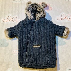 Restoration Hardware Cable knit Baby bunting 0-6M